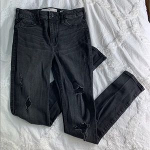 Distressed High Rise Super Skinny Jeans (5 SHORT)